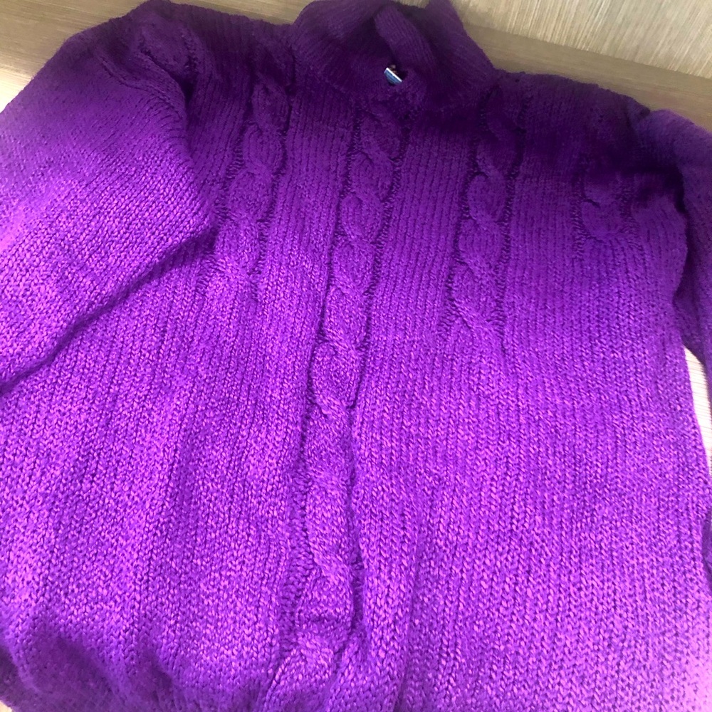 Vintage JAZZIE Purple Cable Knit Women's Sweater
